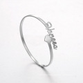 Shangjie OEM Classy Cuff Adjustable Custom Bangle Bracelet Name Bracelet Personalised Stainless Steel Bracelet Bangle